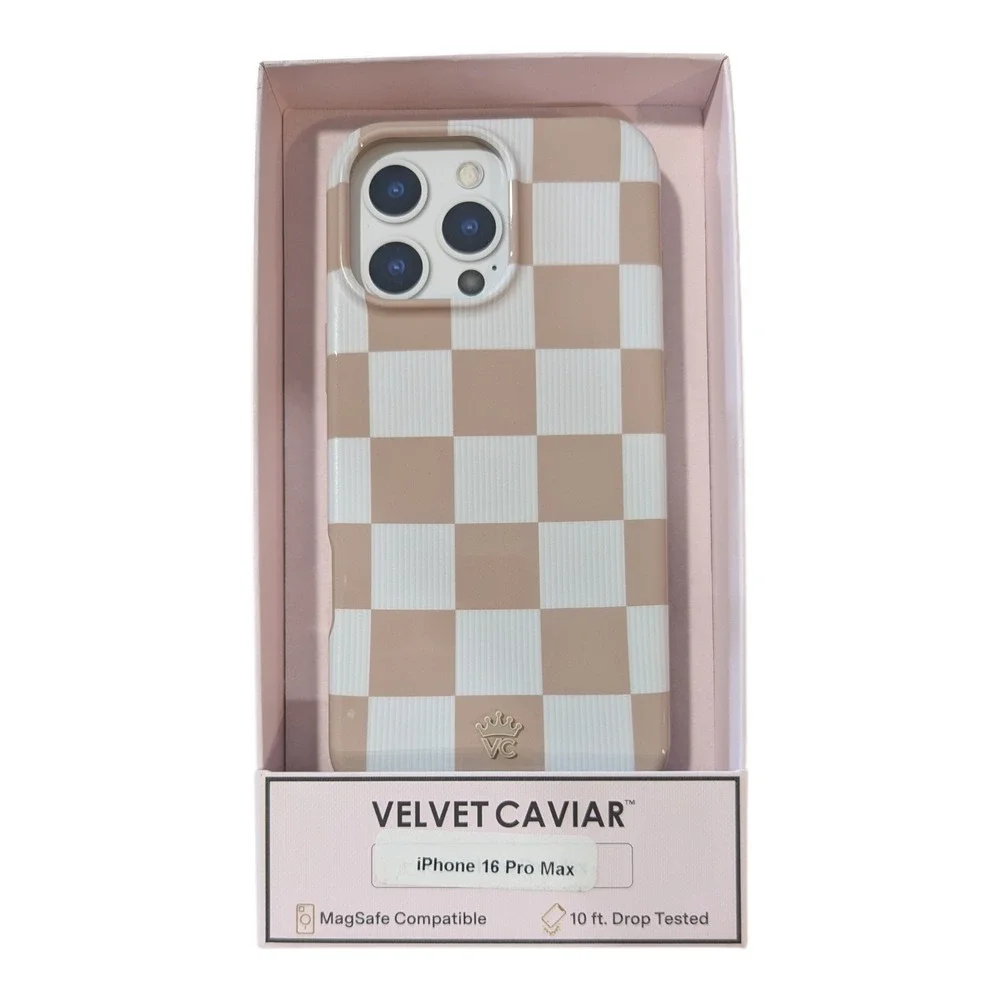 J2-O Velvet Caviar Magsafe‎ Case for Apple iPhone 16 Pro Max - Checker Nude